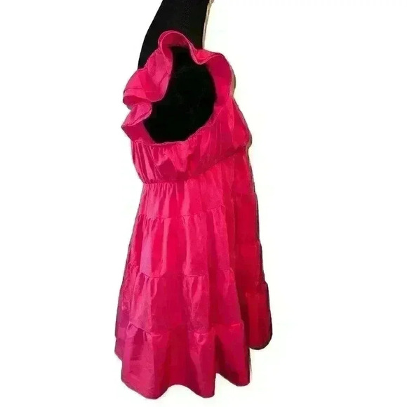 Endless Rose Ruffled Sweetheart Flounced Tiered Mini Dress Pink NWT Size Small - Picture 3 of 8